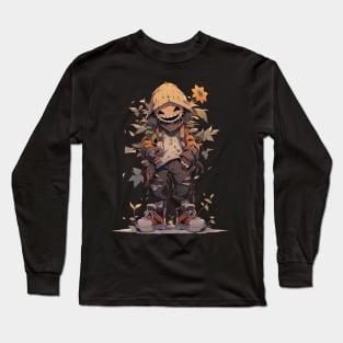 Cute Scarecrow Halloween Design Long Sleeve T-Shirt